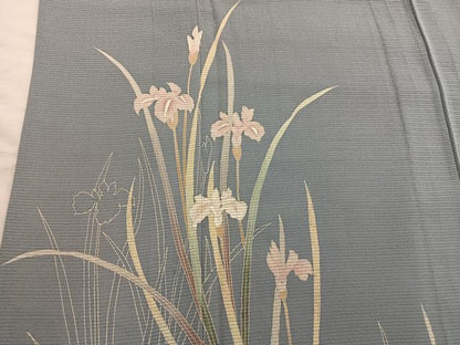 平和屋着物＊夏物　訪問着　絽　友禅　草花文　正絹　逸品　BAAX8138mz