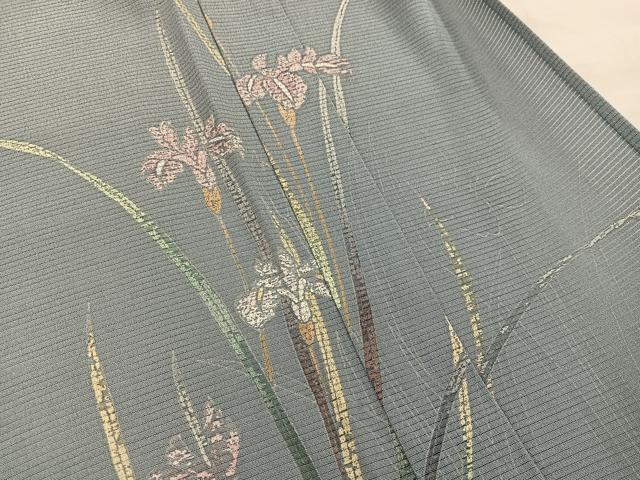 平和屋着物＊夏物　訪問着　絽　友禅　草花文　正絹　逸品　BAAX8138mz