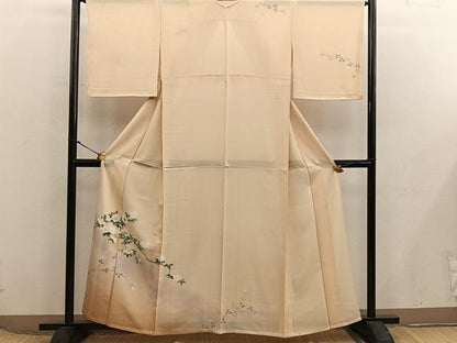 平和屋着物＊夏物　訪問着　絽　螺鈿　枝花文　暈し染め　金彩　正絹　逸品　BAAX8139mz