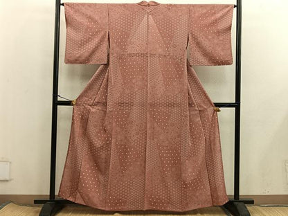 平和屋着物＊夏物　江戸小紋　絽　絞り　草花文　正絹　逸品　BAAX8142mz