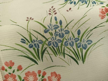 平和屋着物＊夏物　小紋　絽　草花文　金彩　正絹　逸品　BAAX8145mz