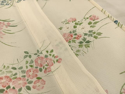 平和屋着物＊夏物　小紋　絽　草花文　金彩　正絹　逸品　BAAX8145mz