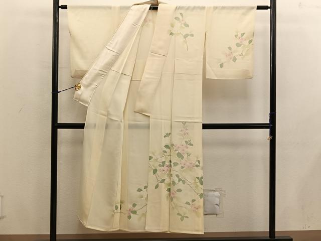 平和屋着物＊夏物　訪問着　絽　枝花文　正絹　逸品　BAAX8146mz