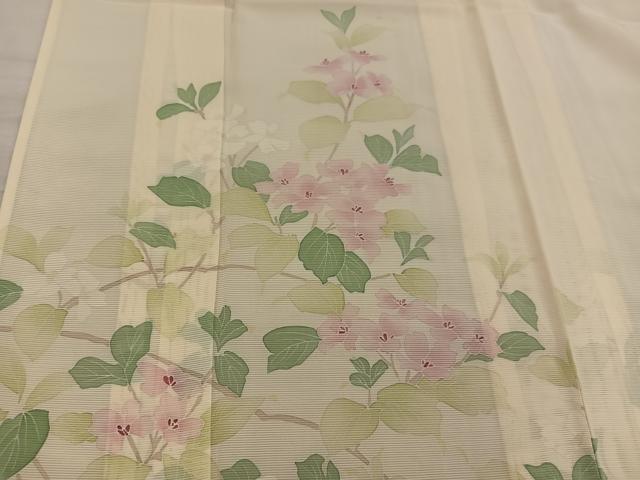 平和屋着物＊夏物　訪問着　絽　枝花文　正絹　逸品　BAAX8146mz