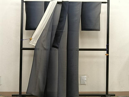 平和屋着物＊夏物　お召　霞文　正絹　逸品　BAAX8147mz
