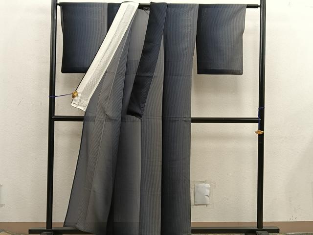 平和屋着物＊夏物　お召　霞文　正絹　逸品　BAAX8147mz