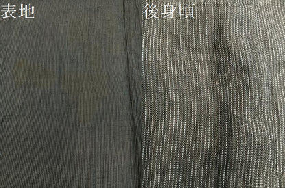 平和屋着物＊夏物　本場小千谷紬　縞　麻　逸品　BAAX8156mz