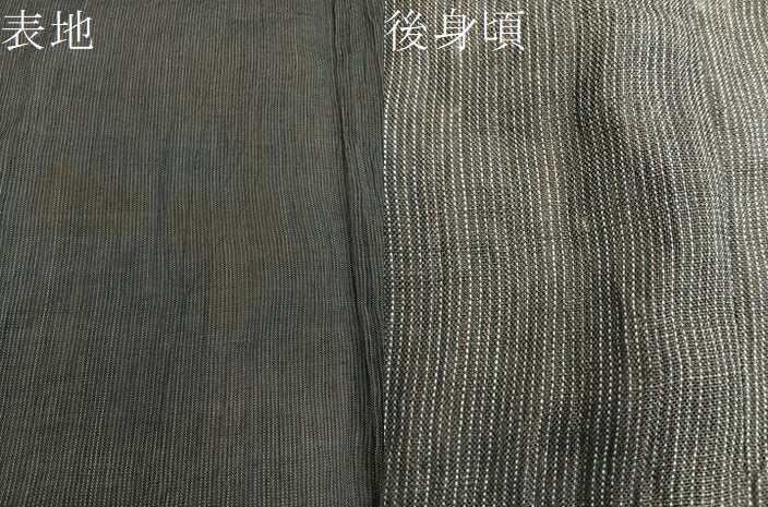 平和屋着物＊夏物　本場小千谷紬　縞　麻　逸品　BAAX8156mz