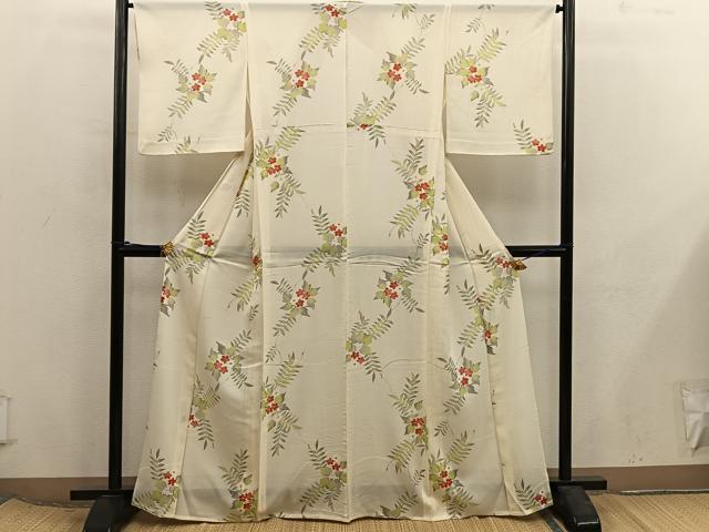平和屋着物＊夏物　小紋　絽　枝桜文　正絹　逸品　BAAX8158mz