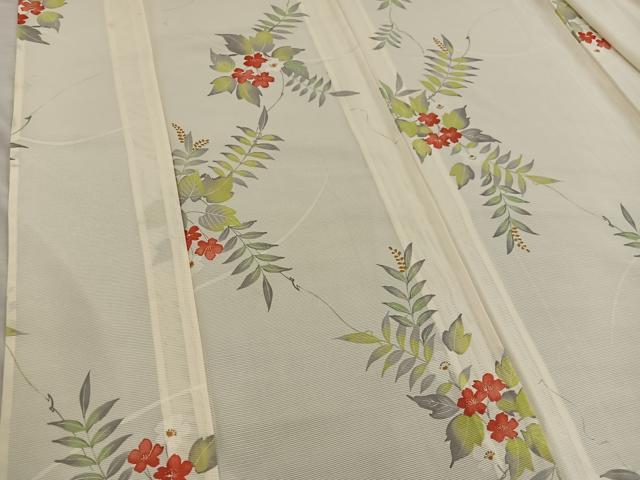 平和屋着物＊夏物　小紋　絽　枝桜文　正絹　逸品　BAAX8158mz