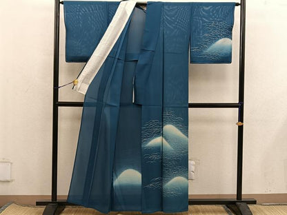 平和屋着物＊夏物　訪問着　絽　遠山花文　暈し染め　金銀彩　正絹　逸品　BAAX8159mz