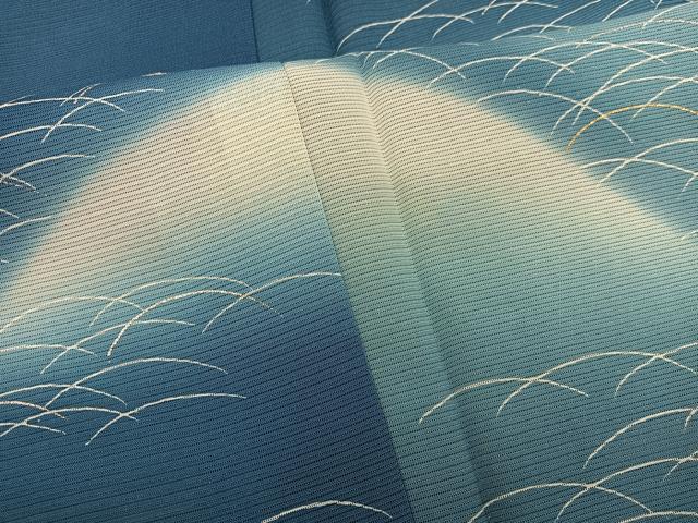 平和屋着物＊夏物　訪問着　絽　遠山花文　暈し染め　金銀彩　正絹　逸品　BAAX8159mz