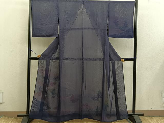 平和屋着物▽訪問着　無双　紗袷　紗×紗　作家物　舞蝶文　正絹　逸品　BAAX8160mz