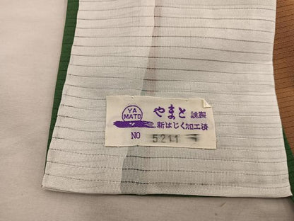 平和屋着物＊夏物　色無地　絽　松葉色　やまと誂製　正絹　逸品　BAAX8161mz