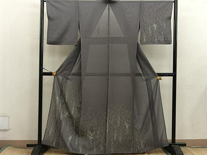 平和屋着物＊夏物　訪問着　絽　秋草文　正絹　逸品　BAAX8162mz