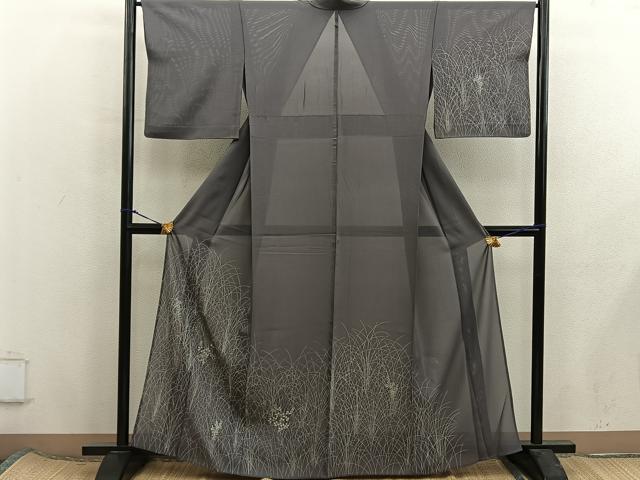平和屋着物＊夏物　訪問着　絽　秋草文　正絹　逸品　BAAX8162mz