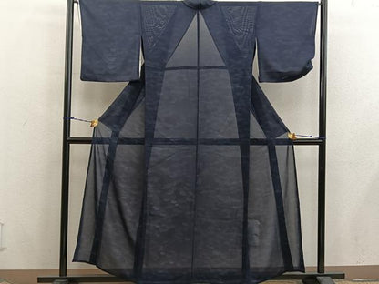 平和屋着物＊夏物　小紋　絽　丸文　正絹　逸品　BAAX8164mz