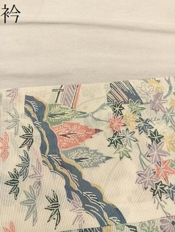 平和屋着物＊夏物　小紋　絽　飛鶴花文　正絹　逸品　BAAX8167mz