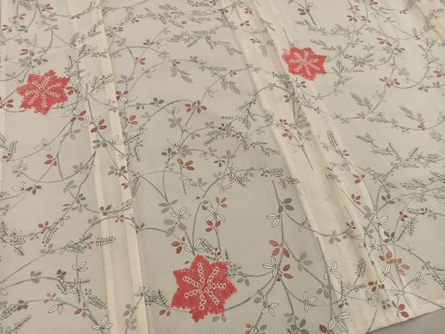 平和屋着物＊夏物　小紋　絽　枝花文　正絹　逸品　BAAX8168mz