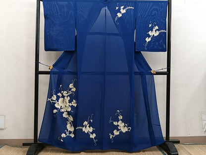 平和屋着物＊夏物　訪問着　手描き　絽　葡萄蔦の葉文　正絹　逸品　BAAX8170mz