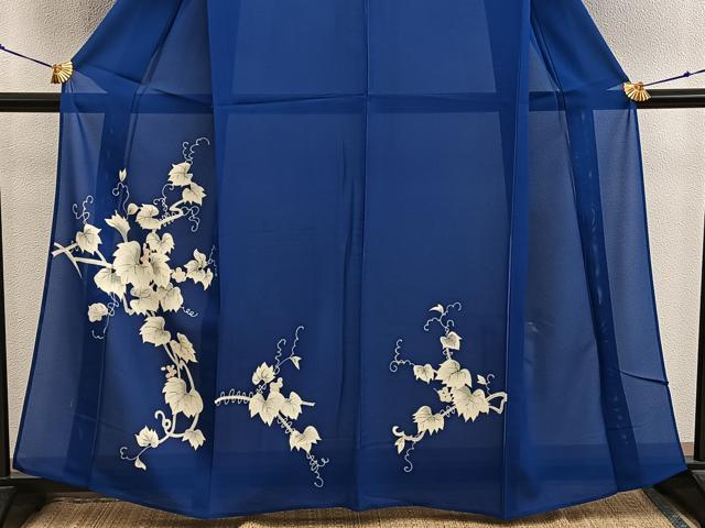 平和屋着物＊夏物　訪問着　手描き　絽　葡萄蔦の葉文　正絹　逸品　BAAX8170mz