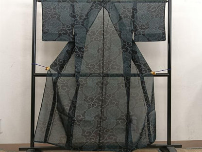 平和屋着物＊夏物　本場大島紬　夏大島　雪輪蜀江文　正絹　逸品　BAAX8171mz