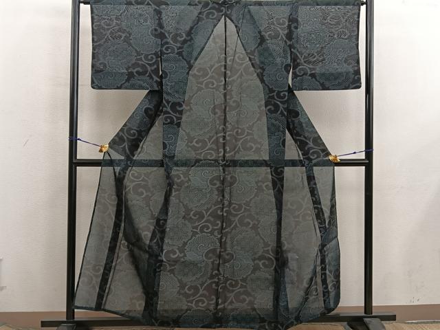 平和屋着物＊夏物　本場大島紬　夏大島　雪輪蜀江文　正絹　逸品　BAAX8171mz