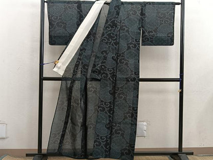 平和屋着物＊夏物　本場大島紬　夏大島　雪輪蜀江文　正絹　逸品　BAAX8171mz