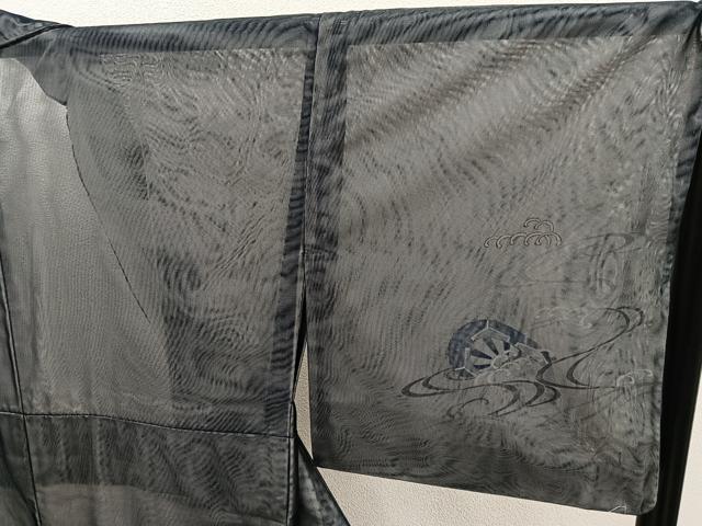 平和屋着物▽訪問着　無双　紗袷　紗×紗　片輪車文　金彩　正絹　逸品　BAAX8172mz