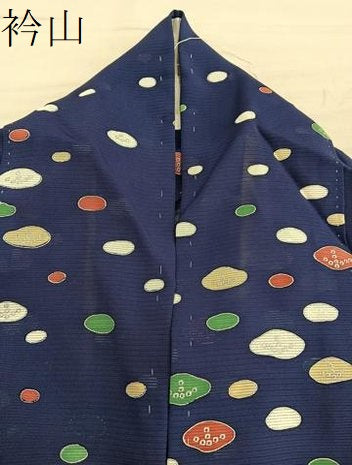 平和屋着物＊夏物　小紋　絽　幾何学文様　正絹　逸品　BAAX8174mz