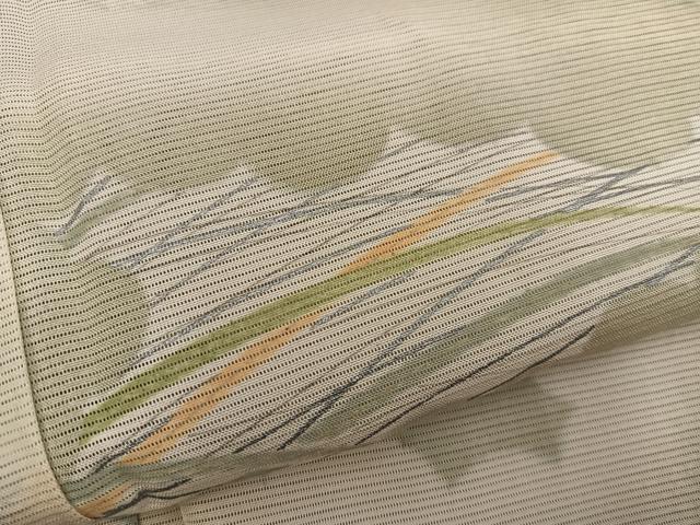 平和屋着物＊夏物　小紋　絽　雲重ね草葉文　正絹　逸品　BAAX8177mz