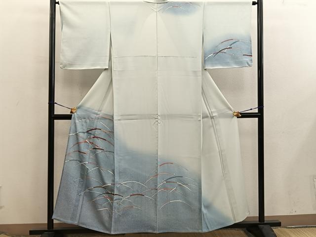 平和屋着物＊夏物　訪問着　絽　露芝文　暈し染め　正絹　逸品　BAAX8179mz