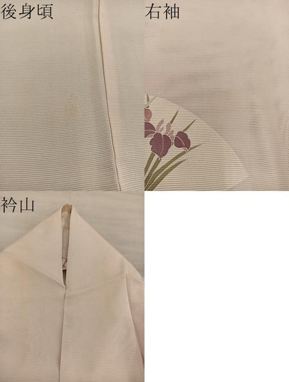 平和屋着物＊夏物　訪問着　絽　友禅　地紙牡丹花文　正絹　逸品　BAAX8182mz