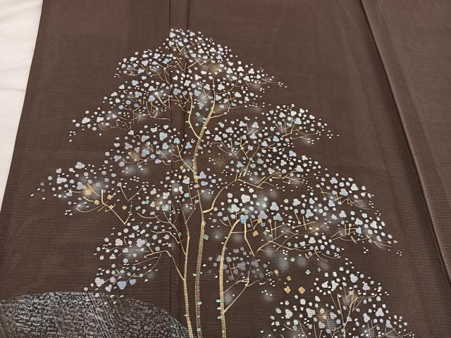 平和屋着物＊夏物　訪問着　絽　枝花文　金彩　正絹　逸品　BAAX8184mz