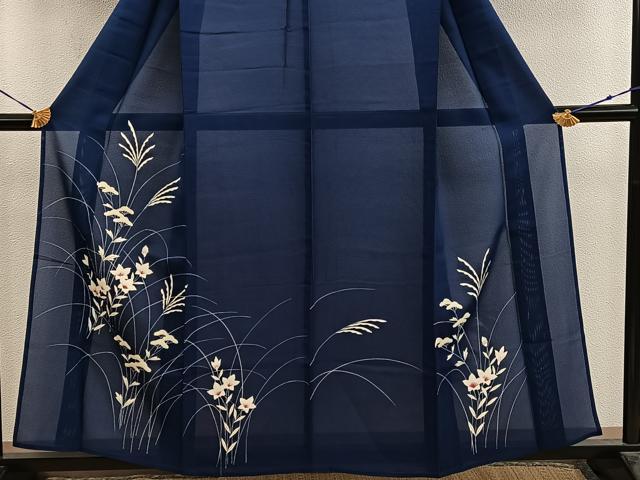 平和屋着物＊夏物　訪問着　絽　草花文　正絹　逸品　BAAX8185mz