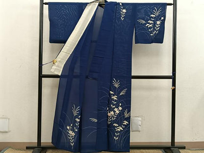 平和屋着物＊夏物　訪問着　絽　草花文　正絹　逸品　BAAX8185mz