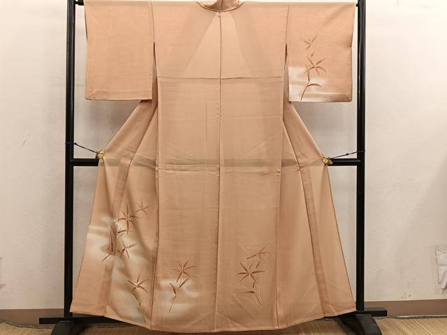 平和屋着物＊夏物　訪問着　絽　草葉文　正絹　逸品　BAAX8187mz