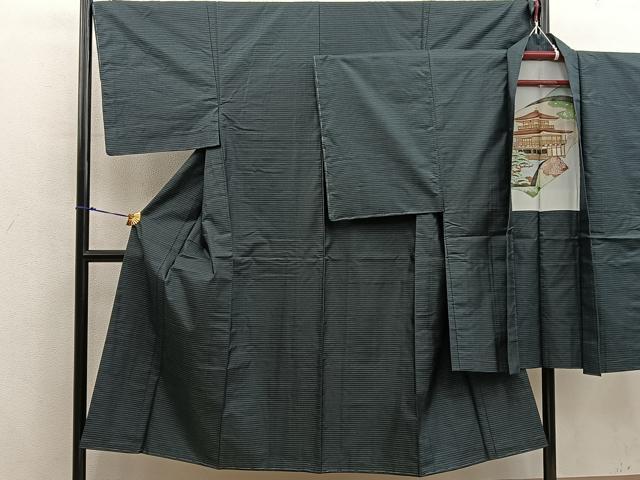 平和屋着物●男性　本場大島紬　アンサンブル　80亀甲　総詰め　正絹　逸品　未使用　BAAX8192mz