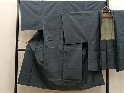 平和屋着物■男性　本場大島紬　アンサンブル　80亀甲　総詰め　正絹　逸品　BAAX8194mz