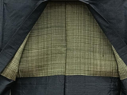 平和屋着物■男性　本場大島紬　アンサンブル　80亀甲　総詰め　正絹　逸品　BAAX8194mz