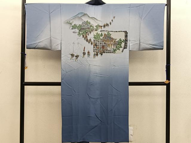 平和屋着物■男性　紬　アンサンブル　襦袢セット　100亀甲　総詰め　正絹　逸品　BAAX8195mz