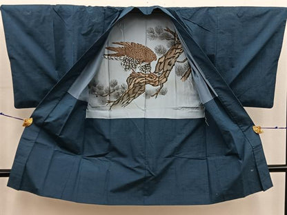 平和屋着物■男性　本場大島紬　アンサンブル　襦袢セット　絣文様　正絹　逸品　BAAX8197mz