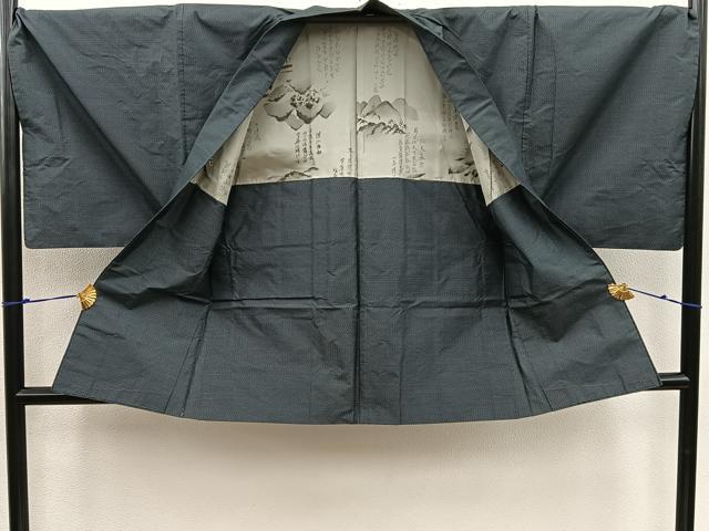 平和屋着物●男性　本場大島紬　アンサンブル　襦袢セット　80亀甲　総詰め　正絹　逸品　BAAX8199mz