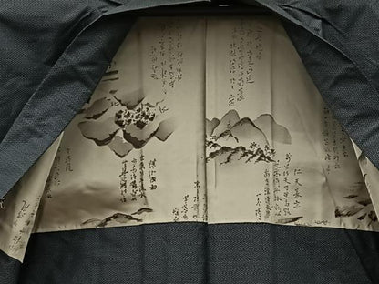 平和屋着物●男性　本場大島紬　アンサンブル　襦袢セット　80亀甲　総詰め　正絹　逸品　BAAX8199mz