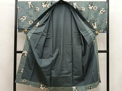 平和屋着物●男性　本場大島紬　アンサンブル　襦袢セット　80亀甲　総詰め　正絹　逸品　BAAX8199mz