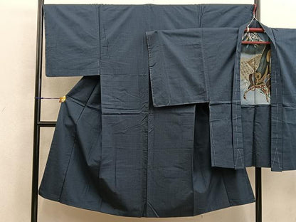 平和屋着物●男性　紬　アンサンブル　120亀甲　総詰め　正絹　逸品　BAAX8201mz