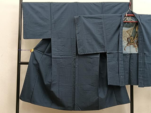 平和屋着物●男性　紬　アンサンブル　120亀甲　総詰め　正絹　逸品　BAAX8201mz