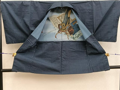 平和屋着物●男性　紬　アンサンブル　120亀甲　総詰め　正絹　逸品　BAAX8201mz