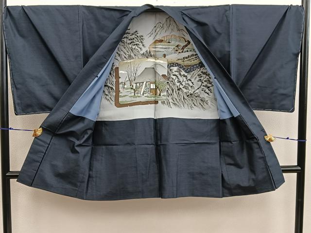 平和屋着物●男性　本場大島紬　アンサンブル　80亀甲　総詰め　正絹　逸品　BAAX8202mz