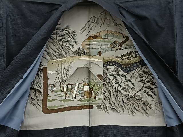 平和屋着物●男性　本場大島紬　アンサンブル　80亀甲　総詰め　正絹　逸品　BAAX8202mz